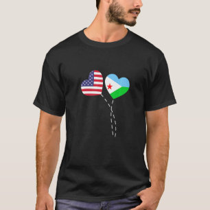 Van de Amerikaanse vlag Djibouti: Heart Djiboutian T-shirt