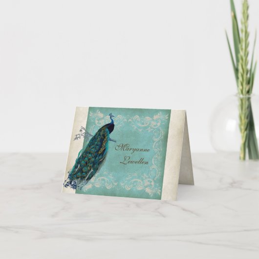 Van de bedrijfs vintage Pauw Persoonlijke Kaart (Voorkant)