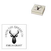 Van de bibliotheek hertenhoofd aangepaste naam boe rubberstempel (Gestempeld)