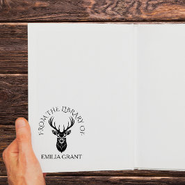 Van de bibliotheek Hertenkop Aangepaste naam boek Rubberstempel