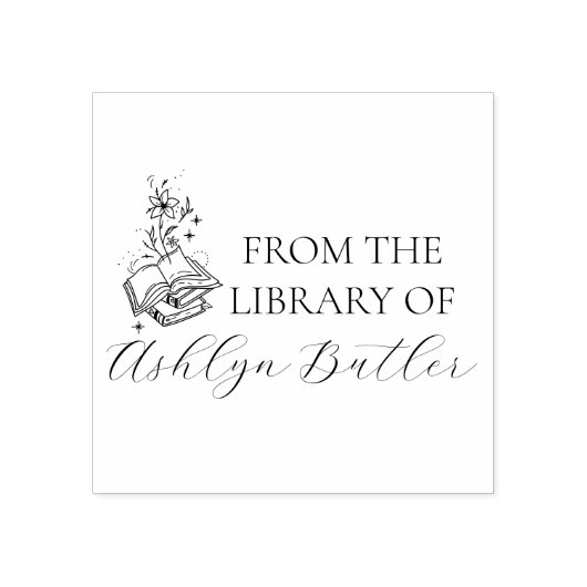 Van de Bibliotheek Van Aangepaste Naam Houten Stem Rubberstempel (Afrduk)