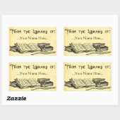 Van de Bibliotheek van de Aangepaste Bookplaat van Rechthoekige Sticker (Vel)