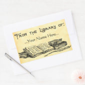 Van de Bibliotheek van de Aangepaste Bookplaat van Rechthoekige Sticker (Envelop)