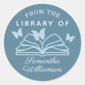 Van de Bibliotheek van de Naam van de Douane Perso Ronde Sticker (Voorkant)