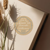 Van de Bibliotheek van de Naam van de Douane Perso Ronde Sticker