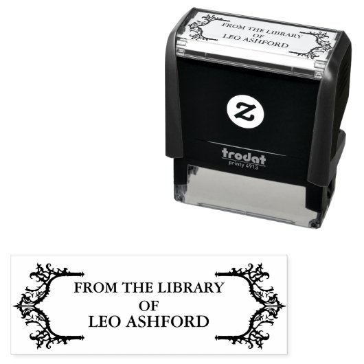 Van De Bibliotheek Van Gotische Sierlijke Aangepas Zelfinktende Stempel (In situ)