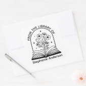 Van de Bibliotheek van Koekbord Vierkante Sticker (Envelop)