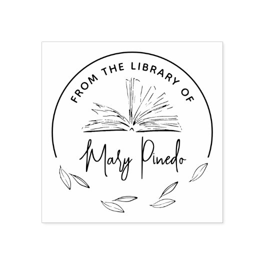 Van de bibliotheek van Leaves Bookplate Book Rubberstempel (Afrduk)