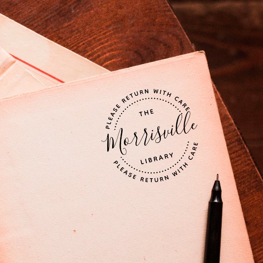 Van de bibliotheek van Naam gelieve terug met zorg Rubberstempel