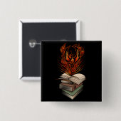 Van de boeken vierkante button 5,1 cm (Voorkant /achterkant)