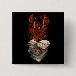 Van de boeken vierkante button 5,1 cm