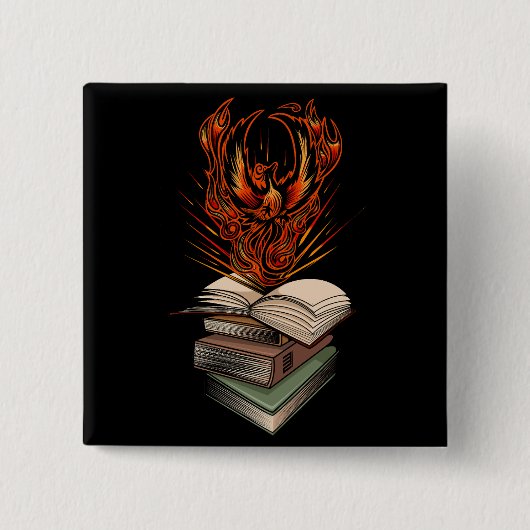 Van de boeken vierkante button 5,1 cm (Voorkant)