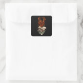 Van de boeken vierkante sticker (Tas)