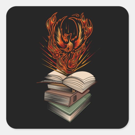 Van de boeken vierkante sticker (Voorkant)