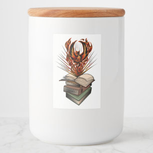 Van de boeken voedselcontainer etiket