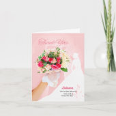 van de Bride Pink Bridal Gown Bedankkaart (Voorkant)