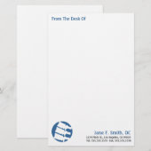 "Van de bureau van" Chiropraktijkartikelen Briefpapier (Voorkant / Achterkant)