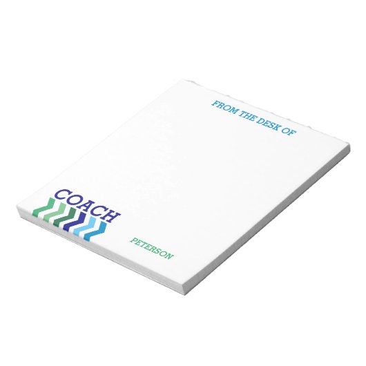 Van de bureau van Coach Masculine Chevron Trendy Notitieblok (Linkerzijde)