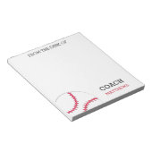 Van de bureau van de Baseball Coach, gepersonalise Notitieblok (Schuin)