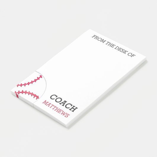 Van de bureau van de Baseball Coach, gepersonalise Post-it® Notes (Schuin)