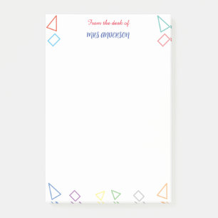 Van de bureau van de gepersonaliseerde leraar post-it® notes