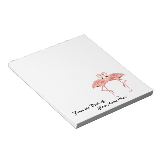 Van de bureau van de speciale roze flamingos notitieblok (Schuin)