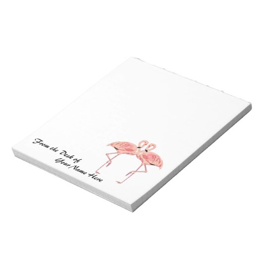 Van de bureau van de speciale roze flamingos notitieblok (Linkerzijde)