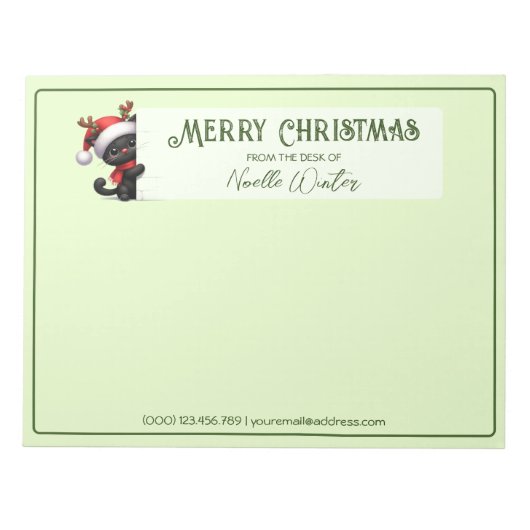 Van de bureau van - Kerstkat Notitieblok (Voorkant)