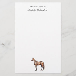 van de bureau van Naam Elegant Horse Equestrian Briefpapier