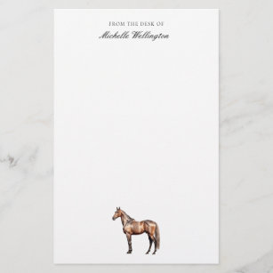 van de bureau van   Naam Elegant Horse Equestrian Briefpapier