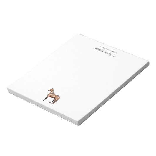 van de bureau van | Naam Elegant Horse Equestrian Notitieblok (Linkerzijde)