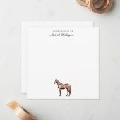 van de bureau van | Naam Elegant Horse Equestrian Notitiekaartje (Voorkant / Achterkant in situ)