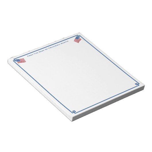 van de bureau van | Smart All-American Personalize Notitieblok (Schuin)