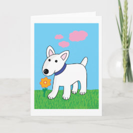 Van de cartoon van Bull terrier van de Hond het Kaart