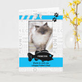 van de Cat Fun Vaderdag Blue Pet-fotokaart Kaart (Gele Bloem)