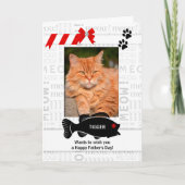van de Cat Fun Vaderdag Red Pet-fotokaart Kaart (Voorkant)