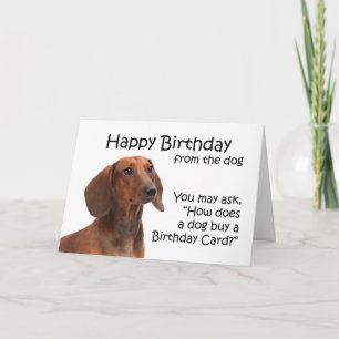 Van de Dachshund Birthday Card Kaart