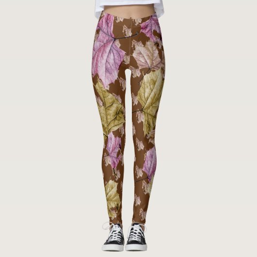 van de "dalende bladeren" herfst de BEENKAPPEN Leggings (Voorkant)