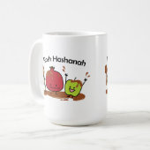 Van de de appelgranaatappel van Hashanah van Rosh Koffiemok (Voorkant links)