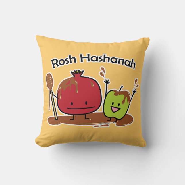 Van de de appelgranaatappel van Hashanah van Rosh Kussen (Voorkant)