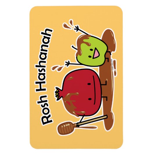 Van de de appelgranaatappel van Hashanah van Rosh Magneet (Verticaal)