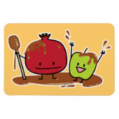 Van de de appelgranaatappel van Hashanah van Rosh Magneet (Horizontaal)