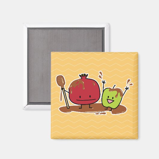 Van de de appelgranaatappel van Hashanah van Rosh Magneet (Voorkant / Achterkant)
