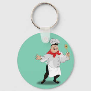 Van de de cartoonkeuken van le chef de Franse snor Sleutelhanger