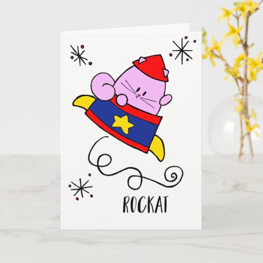 Van de de cartoonraket van Rockat kaart van het de (Gele Bloem)