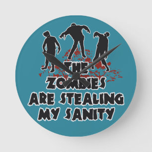 Van de de douanekleur van zombieën de muurklok ronde klok