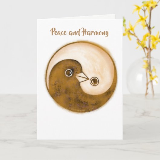 Van de de duivenvrede & harmonie van Yang van Yin Kaart (Gele Bloem)