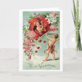 van de de engelencherubijn van liefdeharten de feestdagen kaart