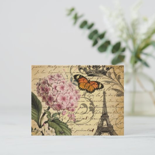 van de de hydrangea hortensiavogel van het briefkaart (Staand voorkant)