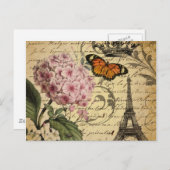 van de de hydrangea hortensiavogel van het briefkaart (Voorkant / Achterkant)